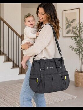 Sherpani Wisdom Charcoal Diaper Bag / Travel Tote – Like New
